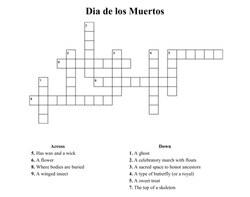dia de los muertos crossword puzzle