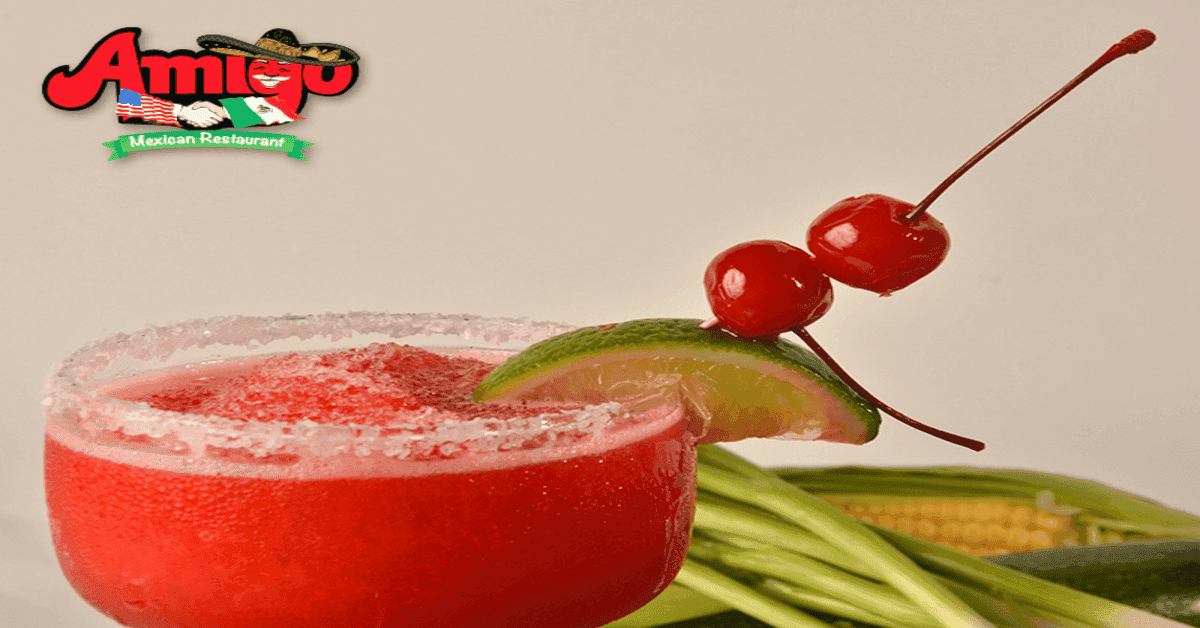 A strawberry margarita from Amigo, one of their unique margarita recipes.